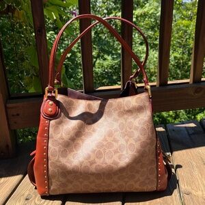 COACH Kristy Shoulder Bag in Blocked Signature Coated Canvas